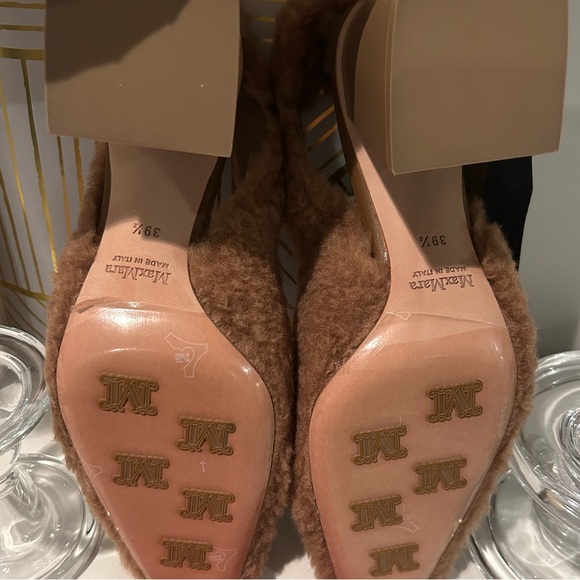MaxMara Clarec Teddy Camel sling back heel - NEW IN BOX Size 39.5 - Picture 12 of 16